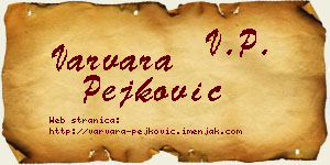 Varvara Pejković vizit kartica